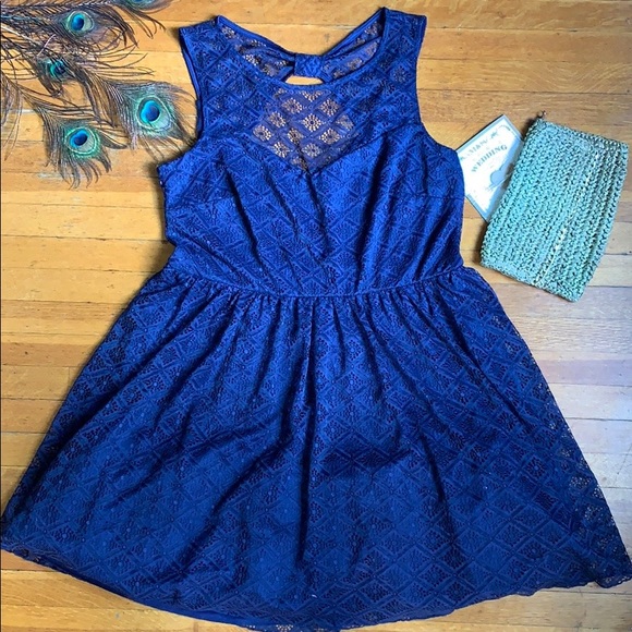 Trixxi Dresses & Skirts - 🆕 Navy Blue Lace Party Dress